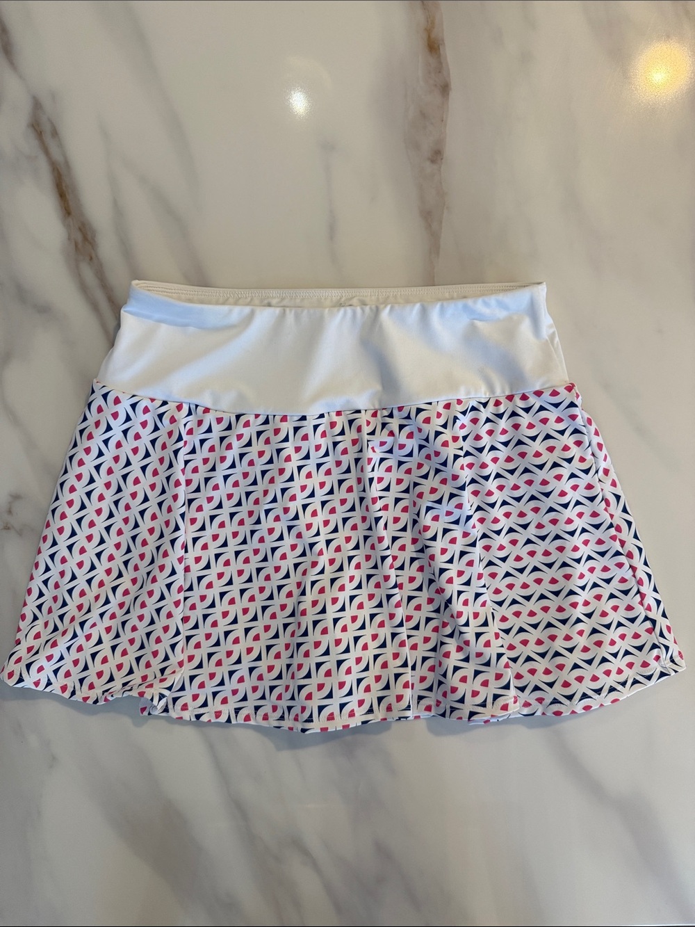 Kyodan Golf Geo Print Skort Skirt Shorts Tennis Pickleball Small White Blue Pink